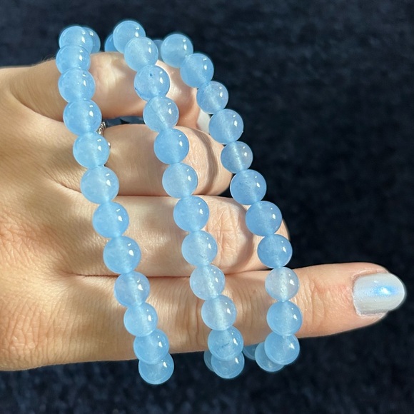 Aquamarine crystal bracelet 8mm - Picture 3 of 4